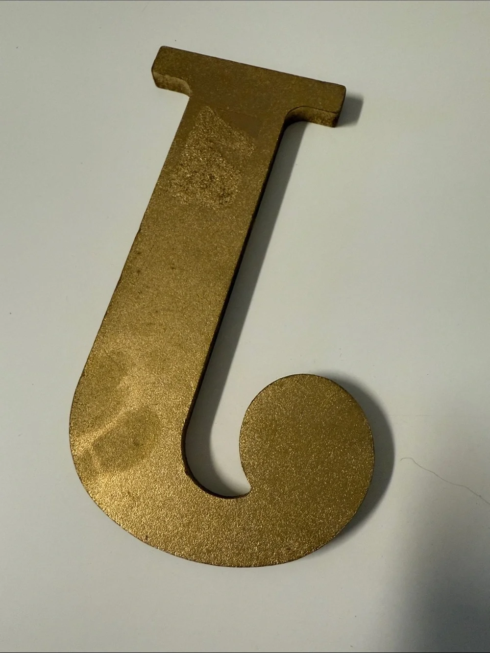 Wooden Gold Decorative Letter J Wall Accent